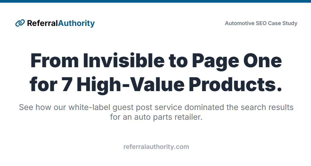 Automotive Link Building Case Study